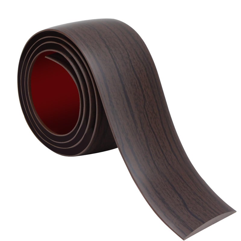 LSGCQ Floor Transition Strip 2"" Self Adhesive Flat Vinyl Flooring Transitions Strip with Strong Backing Wood Grain 5cm, 3.28FT, Dark Walnut - Image 1